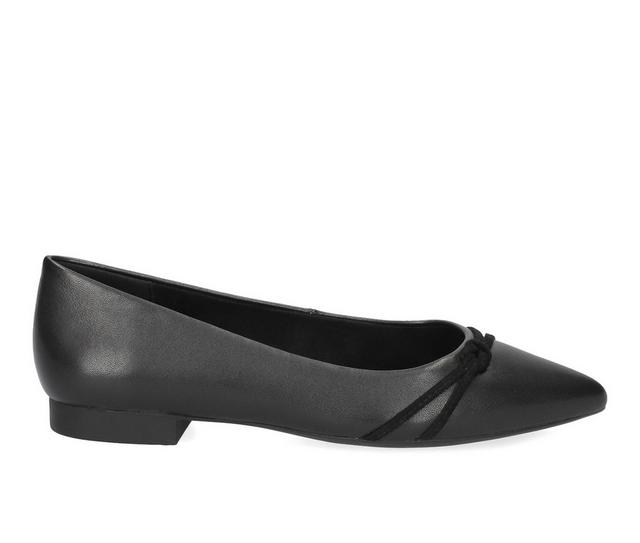 Women's Bella Vita Rhea Flats in Black Leather color