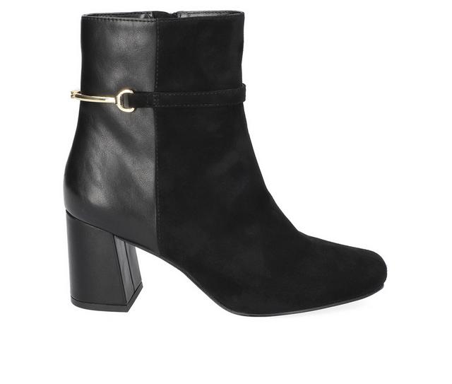 Women's Bella Vita Quincy Booties in Black Suede color