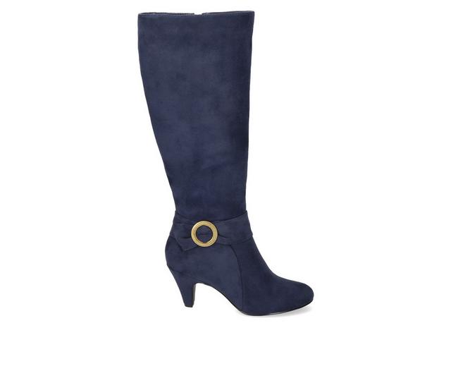 Women's Bella Vita Rima Knee High Boots in Navy Suede color