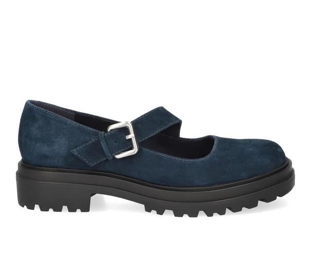 Women's Bella Vita Britt Mary Jane Shoes in Navy Suede color