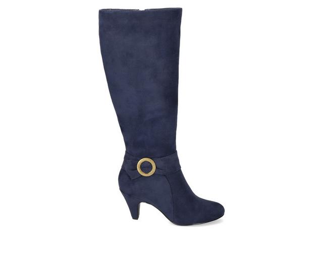 Women's Bella Vita Rima Plus Knee High Boots in Navy Suede color
