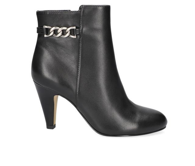 Women's Bella Vita Agnes Dress Booties in Black Leather color