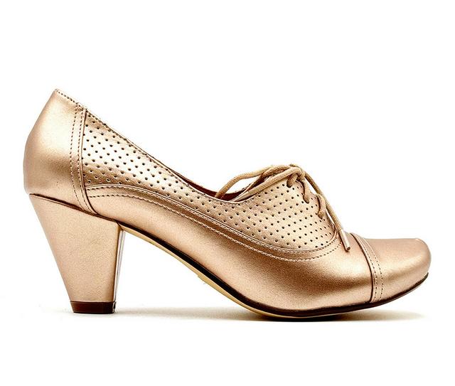 Women's Chelsea Crew Matyal Oxford Pumps in Gold color