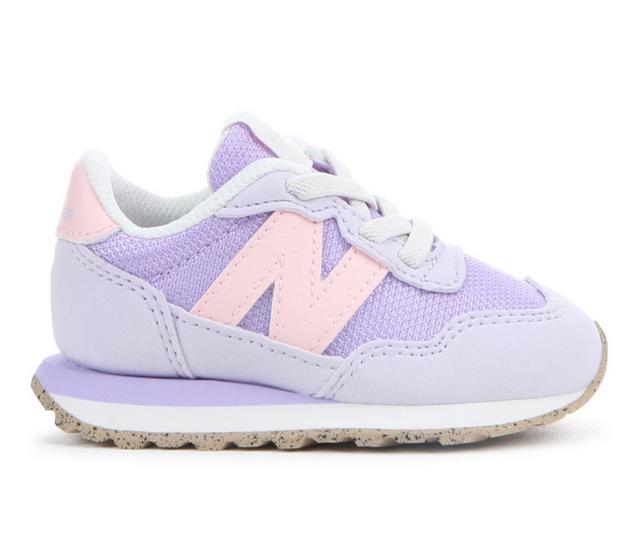 Girls' New Balance Infant & Toddler 237 Running Shoes in Lilac/Pink color