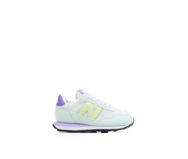 Girls' New Balance Infant & Toddler 237 Running Shoes in Sea Salt/DrLime color