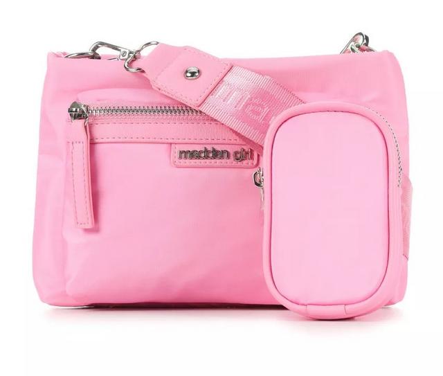 Madden Girl Nylon Crossbody with Pouch Handbag in Light Pink color