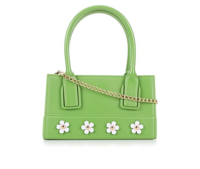 Olivia Miller Jelly Flower Top Handle Handbag in Green color