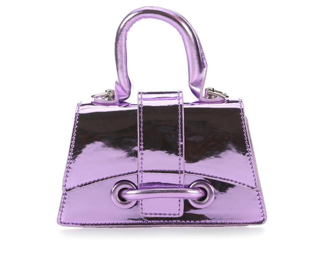 Olivia Miller Metallic Top Handle Handbag in Purple color