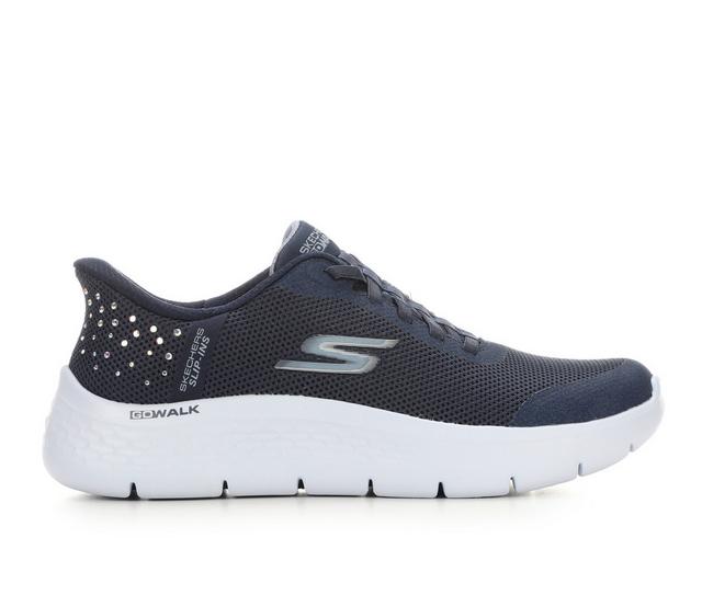 Women's Skechers Go 125502 Go Walk Slip-Ins Walking Shoes in Navy/Rhinestone color