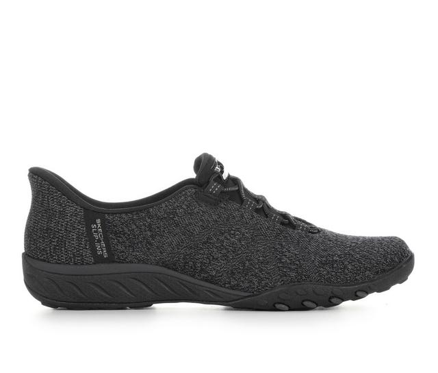 Women's Skechers Breathe Easy 100762 Slip-Ins Shoes in Black/Black color