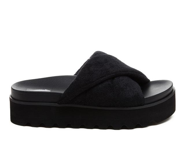 Women's Rocket Dog Breeze Platform Slip On Sandals in Black color