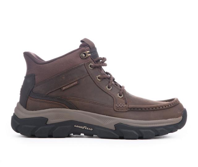 Men's Skechers 205381 Respected 2.0 Slip-In Boots in Cocoa Leather color