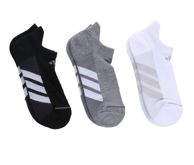 Adidas Women's 3 Pair AD Train No Show Socks in Blk/Wht/Gry color