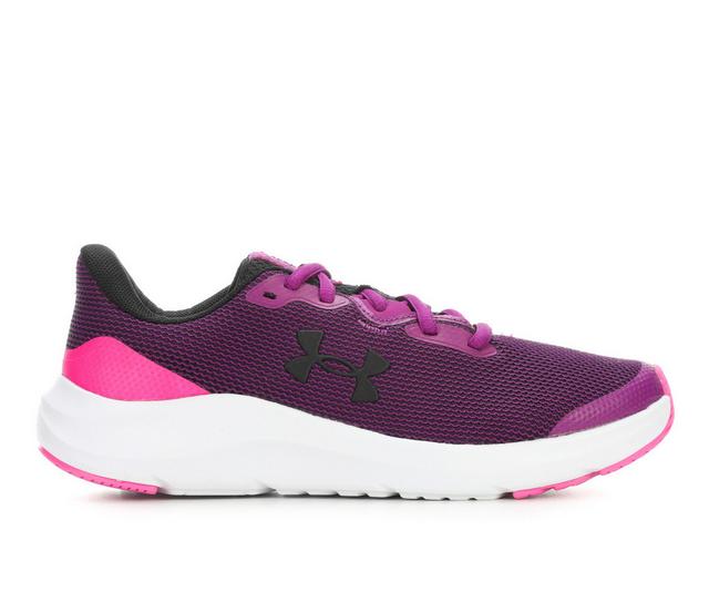 Girls' Under Armour Big Kid Pursuit 4 Running Shoes in Purple/Wht/Pink color