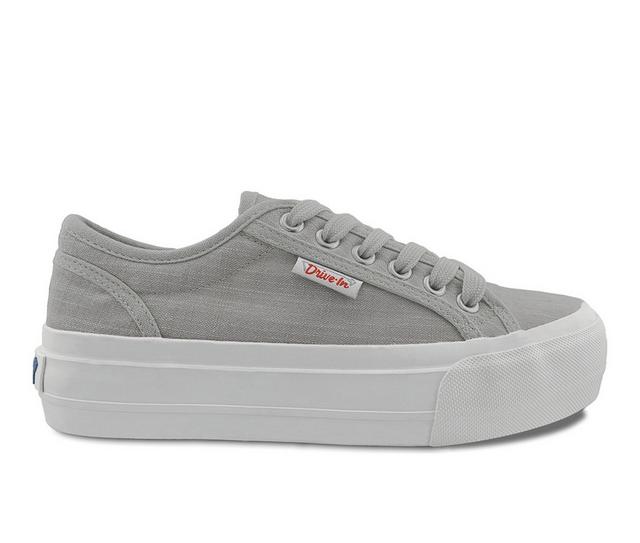 Women's Drive-In Originals Ticket Platform Sneakers in Grey color