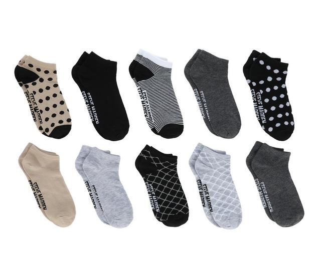 Steve Madden 10 Pack Low Cut Dot Socks in Tan Multi color