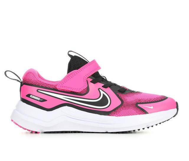 Girls' Nike Little Kid Cosmic Runner Running Shoes in Laser Fuchsia color