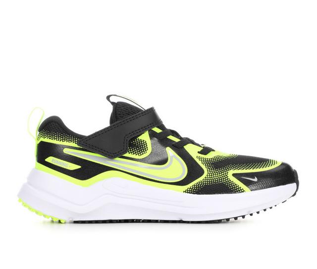 Boys' Nike Little Kid Cosmic Runner Running Shoes in Black/Volt/Wht color