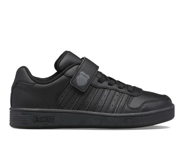 Kids' K-Swiss Little Kid & Big Kid Court Palisades Sneakers in Black/Black color