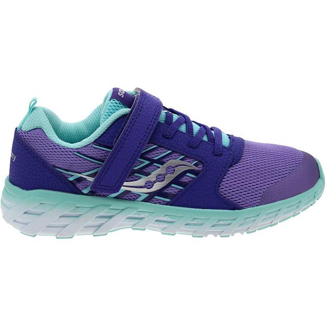 Saucony Wind 2 A/C Girls Running Shoes in Purple/Mint color