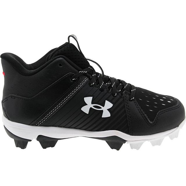 Under Armour Leadoff Mid RM Junior Boys Cleats in Black color
