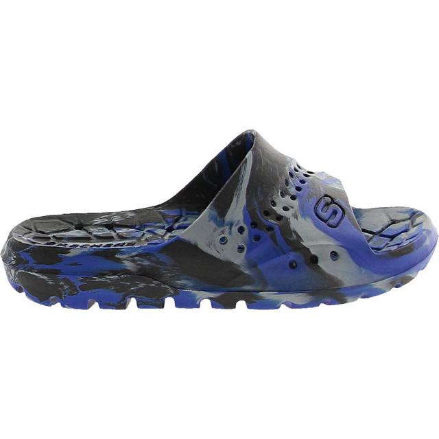 Skechers HOGAN SLIDE Sandals in BLACK BLUE color