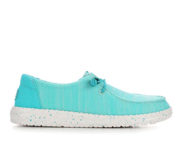 Women's HEYDUDE Wendy Stretch Sox Casual Shoes in Blue color