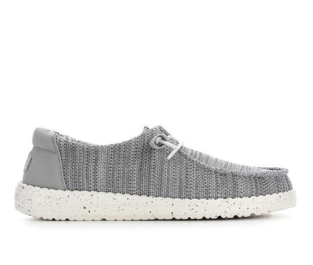 Women's HEYDUDE Wendy Stretch Sox Casual Shoes in Lt Grey color