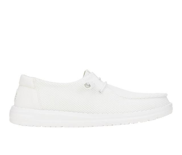 Women's HEYDUDE Wendy Stretch Sox Casual Shoes in White color