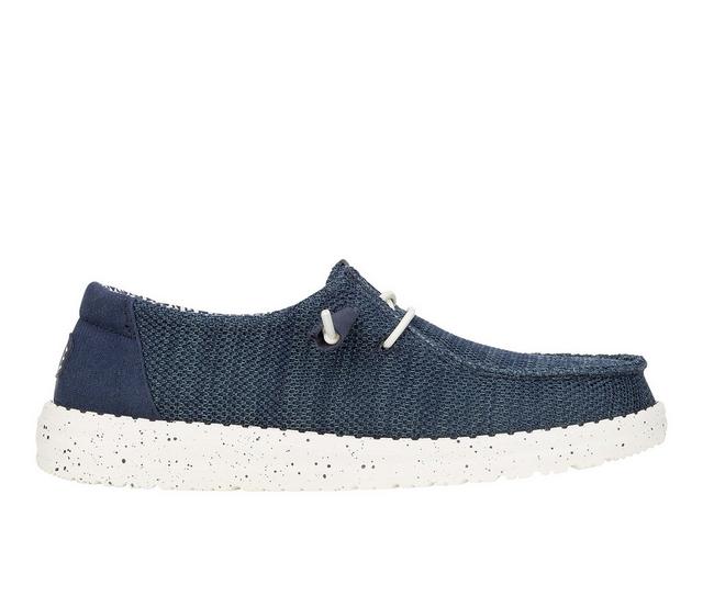 Women's HEYDUDE Wendy Stretch Sox Casual Shoes in Navy color