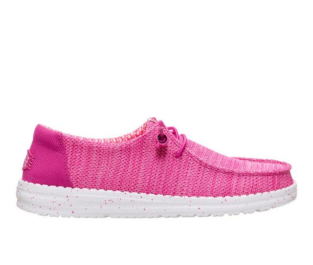 Women's HEYDUDE Wendy Stretch Sox Casual Shoes in Pink color