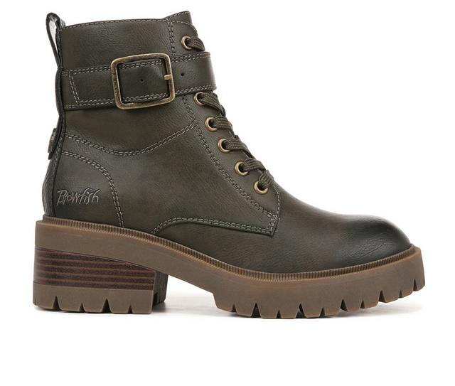 Women's Blowfish Malibu Jagger Combat Boots in Olive color