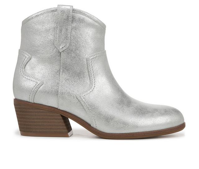 Women's Dr. Scholls Lasso Western Booties in Silver color