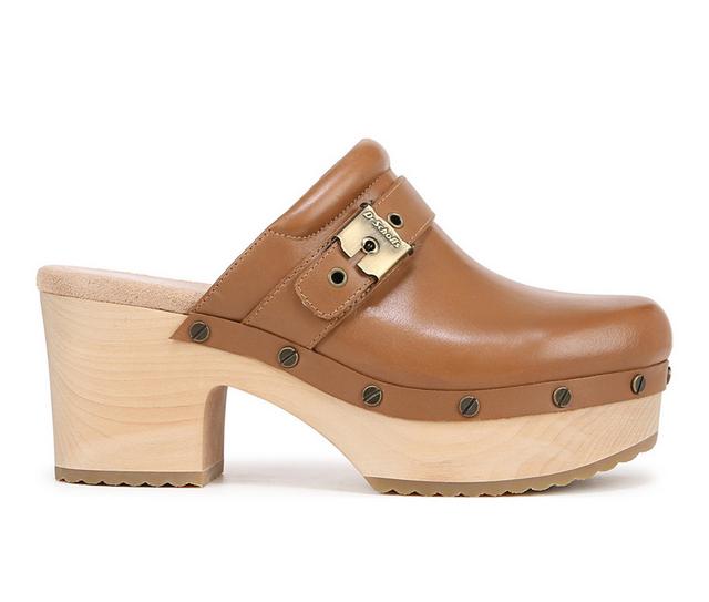 Women's Dr. Scholls Original Joy Platform Clogs in Saddle Tan color