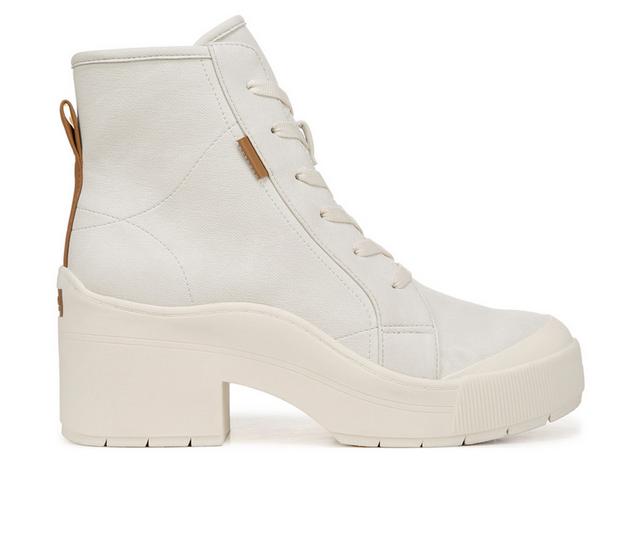 Women's Dr. Scholls Time Off Up Lace Up Booties in White color