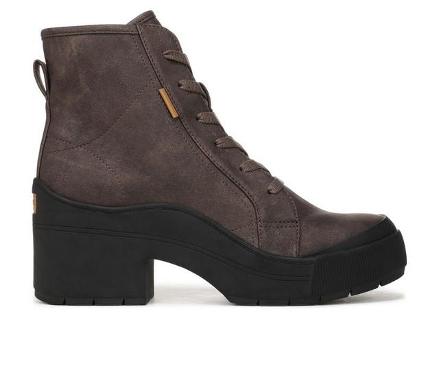 Women's Dr. Scholls Time Off Up Lace Up Booties in Dark Umber color