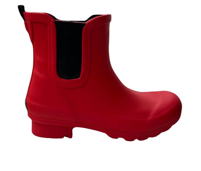 Women's Roma Boots Chelsea Rain Boots in Red color