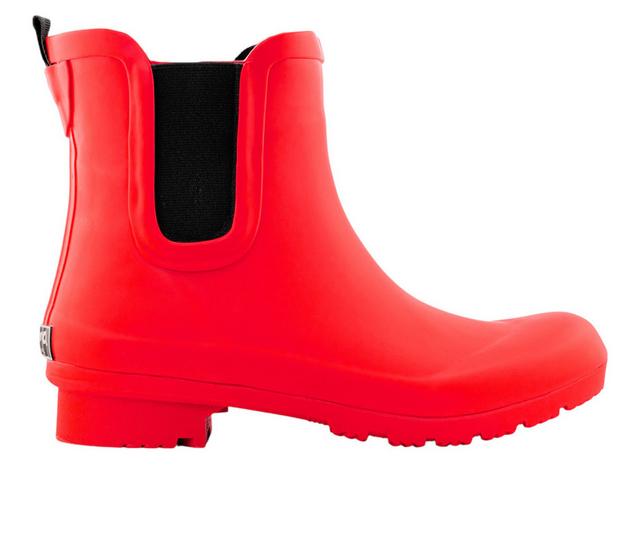 Women's Roma Boots Chelsea Rain Boots in Red color