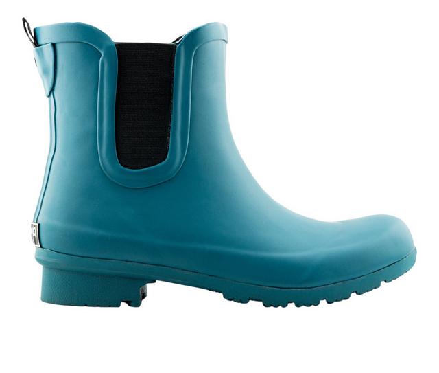 Women's Roma Boots Chelsea Rain Boots in Teal color