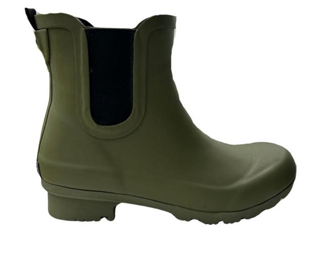 Women's Roma Boots Chelsea Rain Boots in Olive color