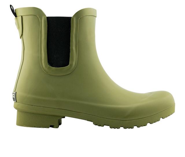 Women's Roma Boots Chelsea Rain Boots in Olive color