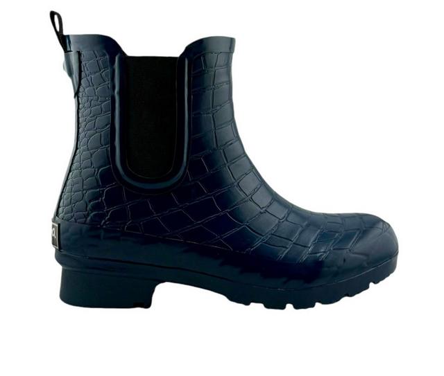 Women's Roma Boots Chelsea Rain Boots in Navy Croc color