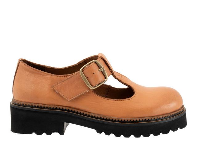 Women's Bueno Angela T-Strap Mary Jane Shoes in Tan color