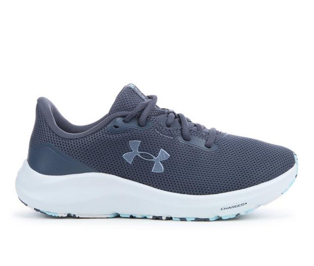 Women's Under Armour Charged Pursuit 4 Running Shoes in Blue/Wht/Marb color