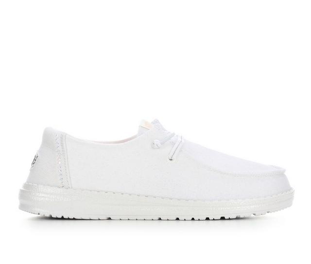 Women's HEYDUDE Wendy Stardust Casual Shoes in White color