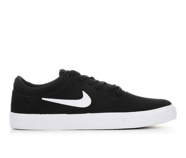 Men's Nike Charge Canvas Skate Shoes in Black/White color