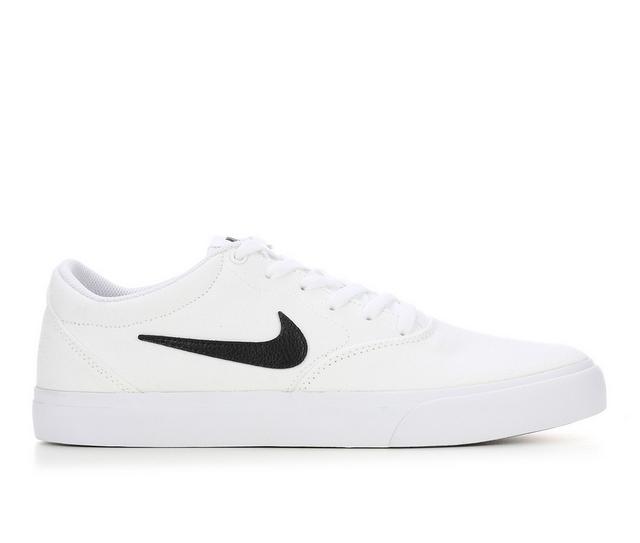 Men's Nike Charge Canvas Skate Shoes in White/Black color