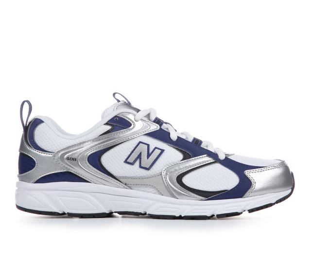 Adults' New Balance ML408 Sneakers in Wht/Slv/Blue color