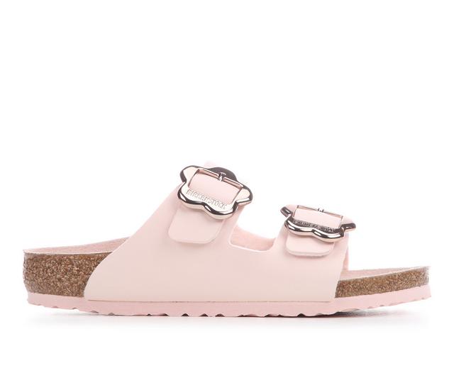 Girls' Birkenstock Little Kid Arizona Flower Buckle Footbed Sandals in Lt Rose Tonal color