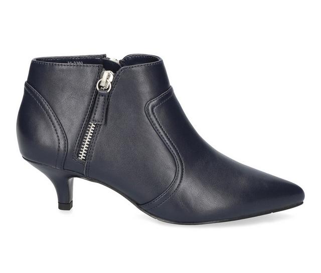 Women's Easy Street Annlee Booties in navy color
